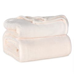 VelvetLoft Twin Blanket, Ivory
